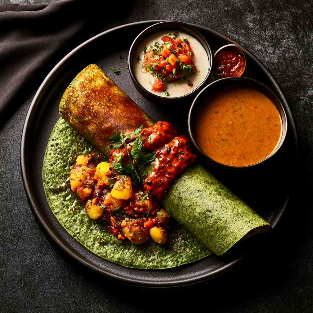 Chennai Street Style Pudina Masala Dosa