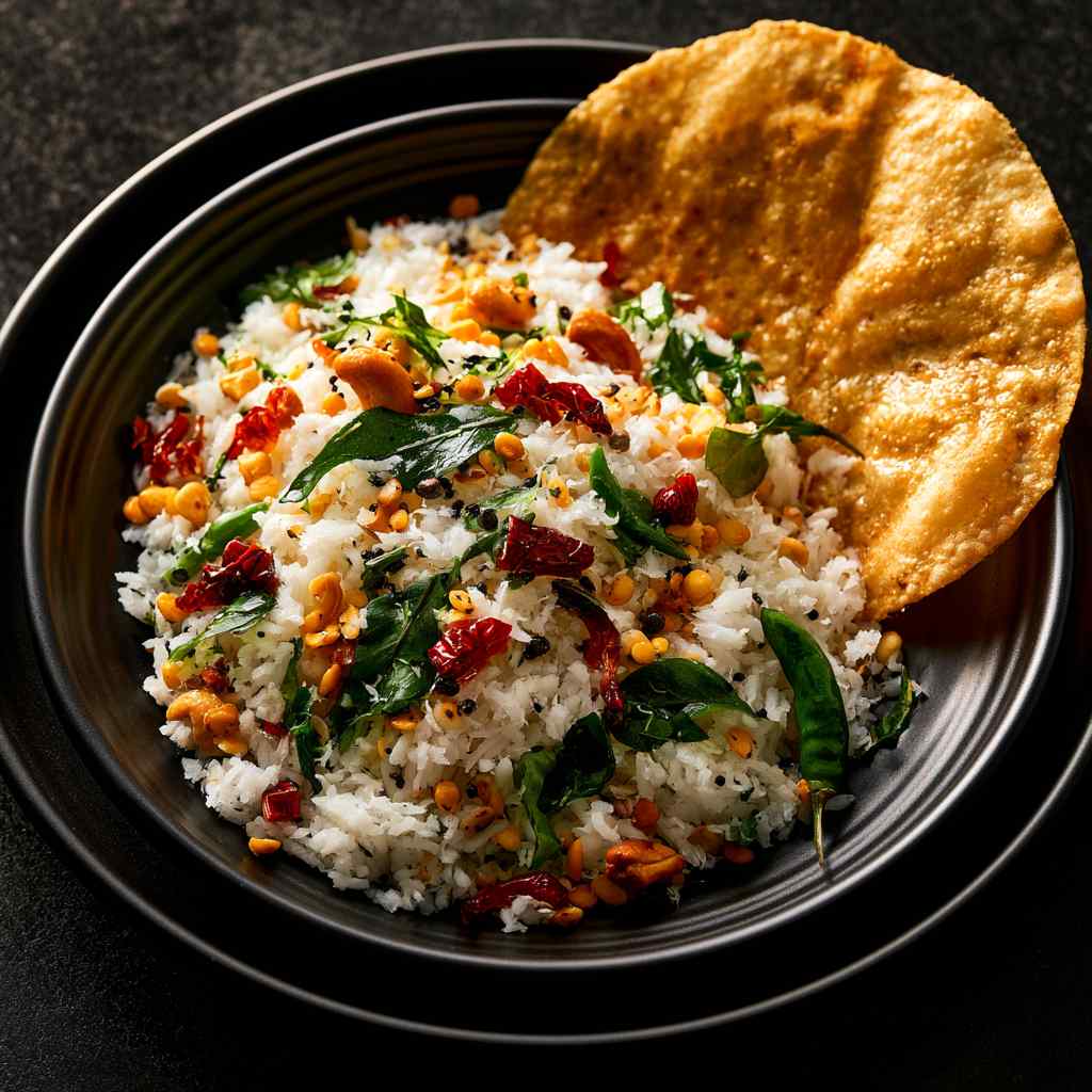Coconut Rice + Papad