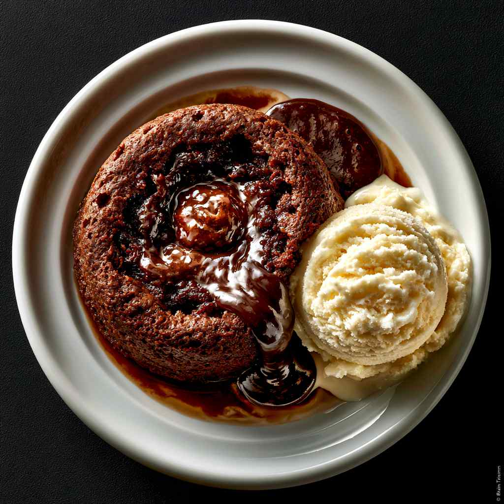 Chocolate Lava Cake With Ice Cream