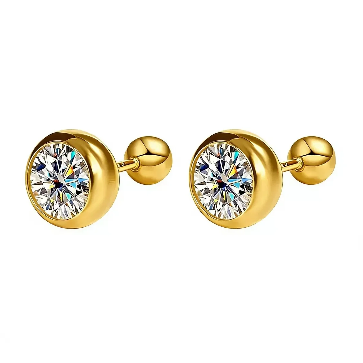 Bezel Solitaire Studs