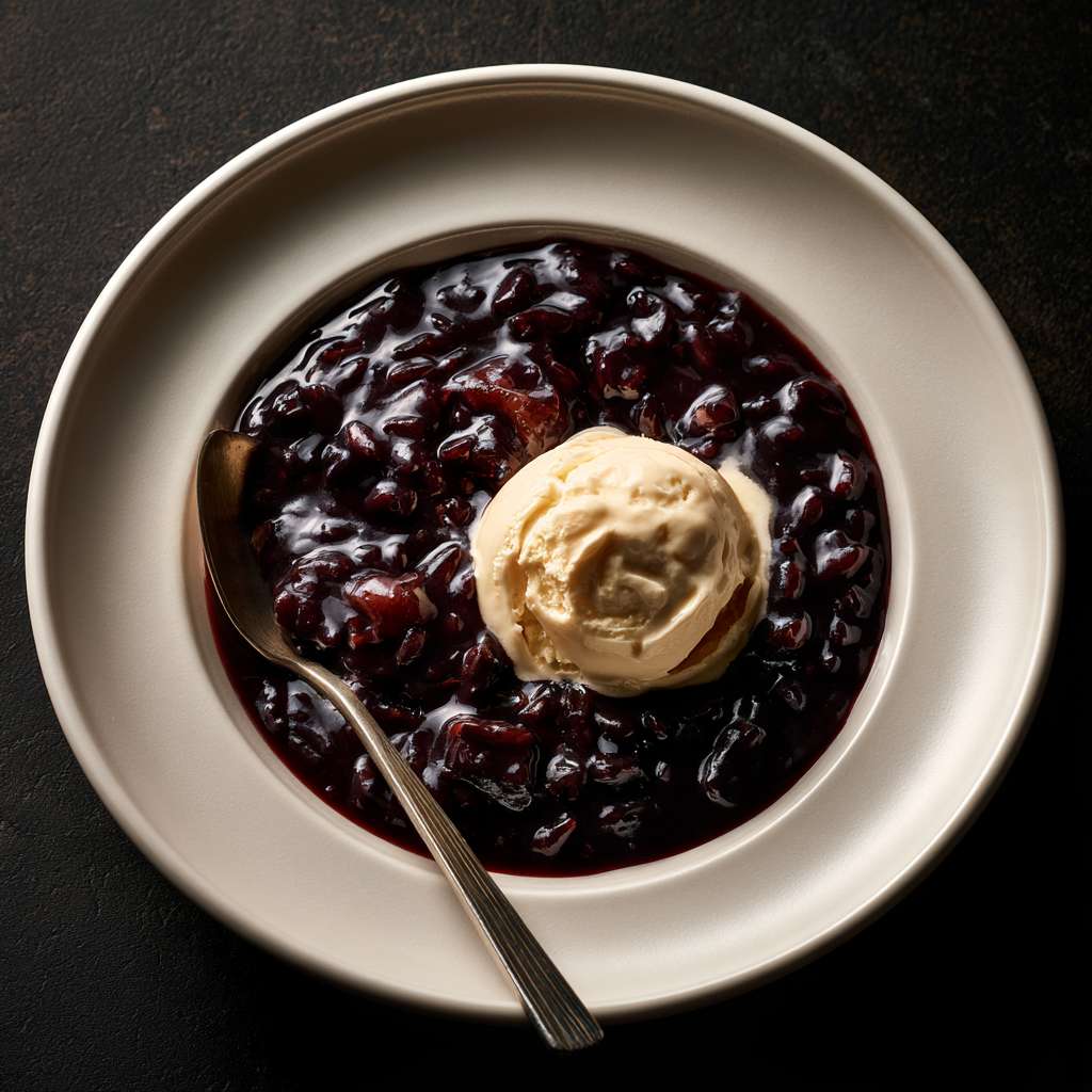 Black Rice Pudding With Icecream