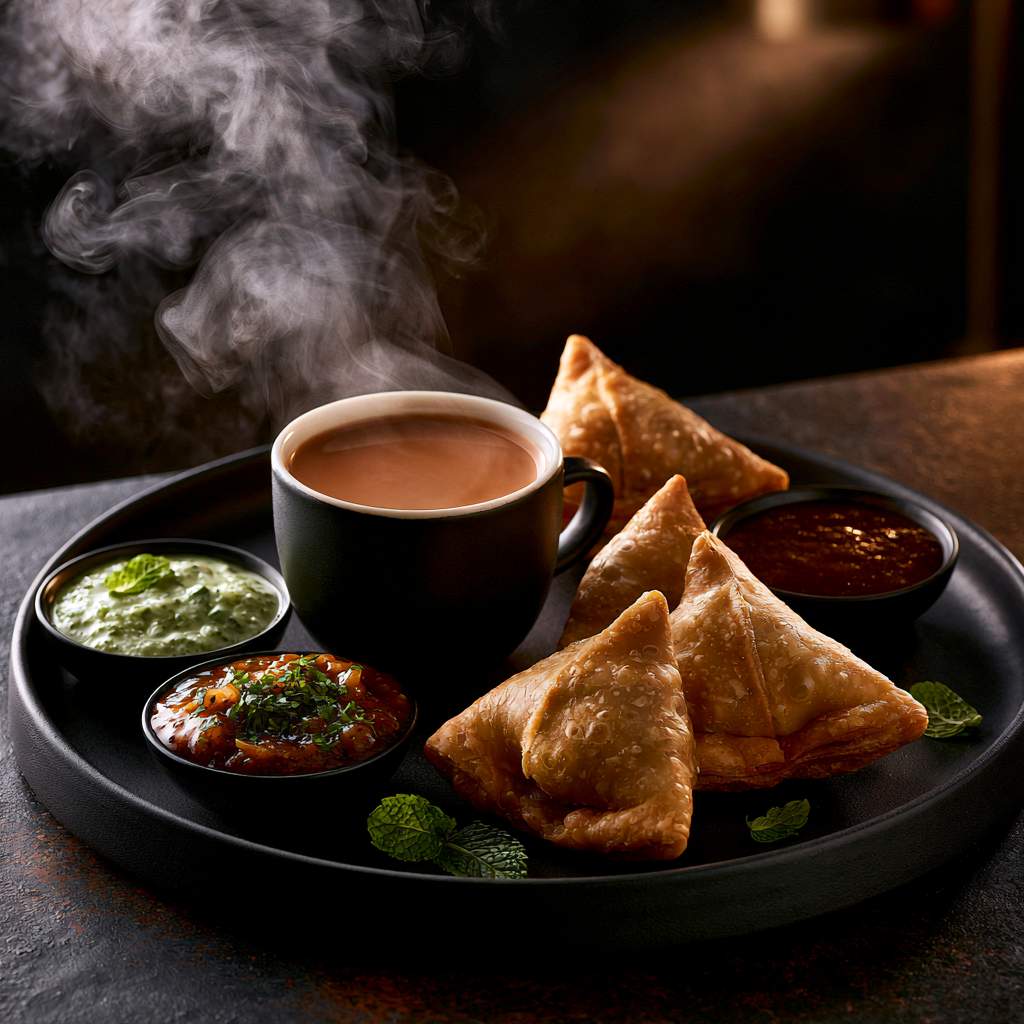 $7 Chai - Onion Samosa(4) Combo