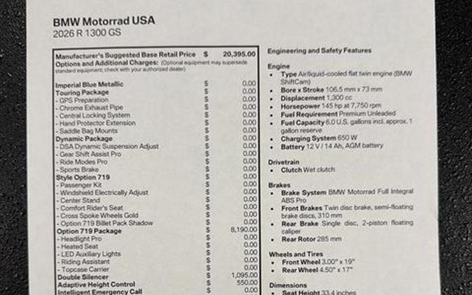 2026 BMW R 1300 GS