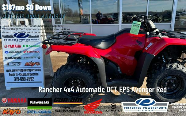 2024 Honda Rancher 4x4 Automatic DCT EPS Avenger Red