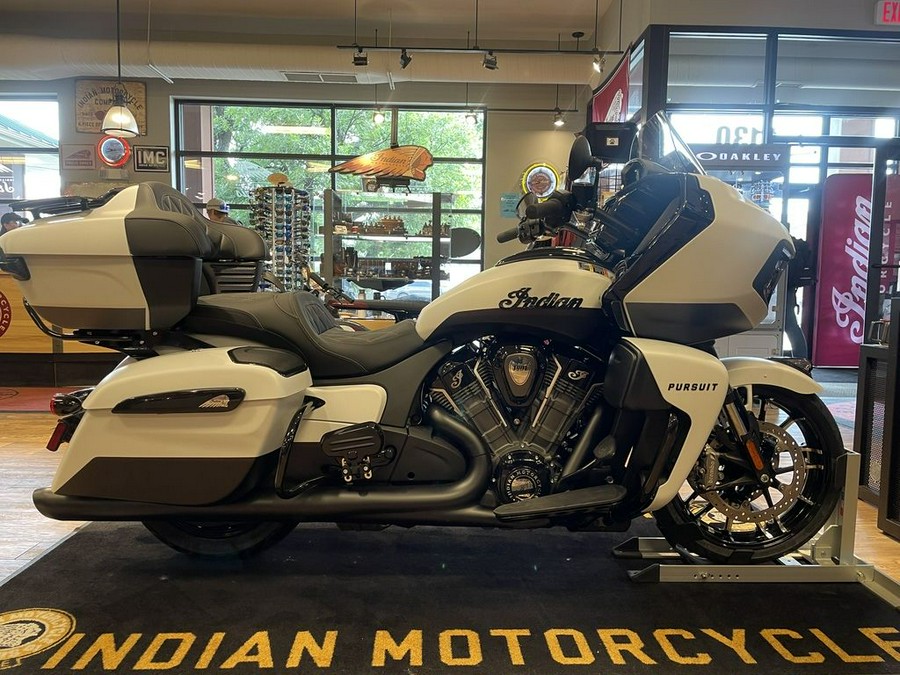 2024 Indian Motorcycle® Pursuit® Dark Horse® w/PowerBand Audio Pkg Icon Ghost White Metallic Smoke