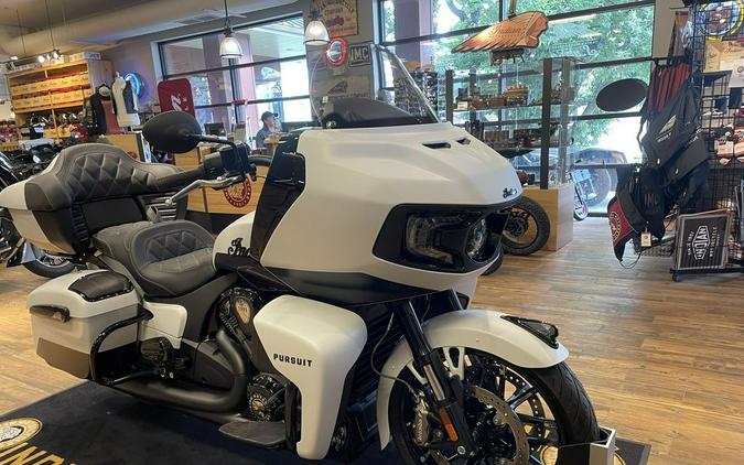 2024 Indian Motorcycle® Pursuit® Dark Horse® w/PowerBand Audio Pkg Icon Ghost White Metallic Smoke