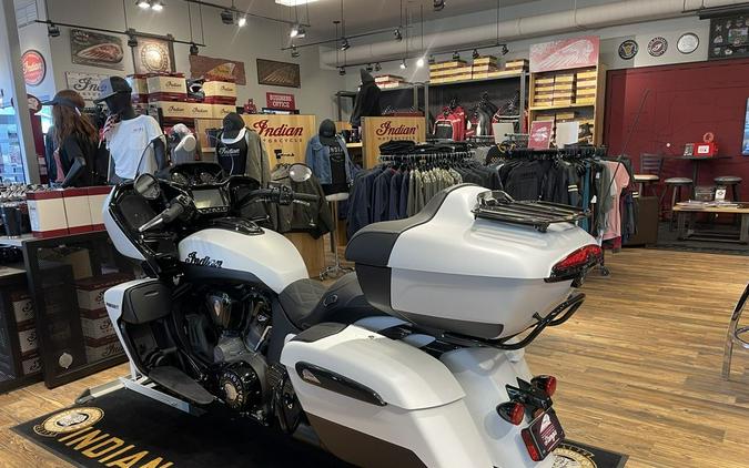 2024 Indian Motorcycle® Pursuit® Dark Horse® w/PowerBand Audio Pkg Icon Ghost White Metallic Smoke