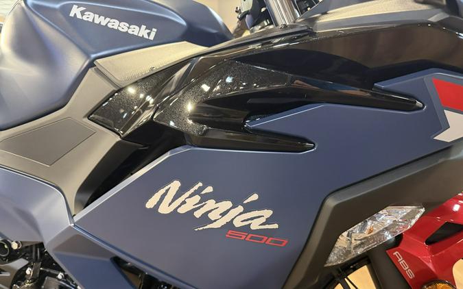 2026 Kawasaki NINJA 500 ABS Metallic Matte Twilight Blue/Candy Persimmon Red - 109807