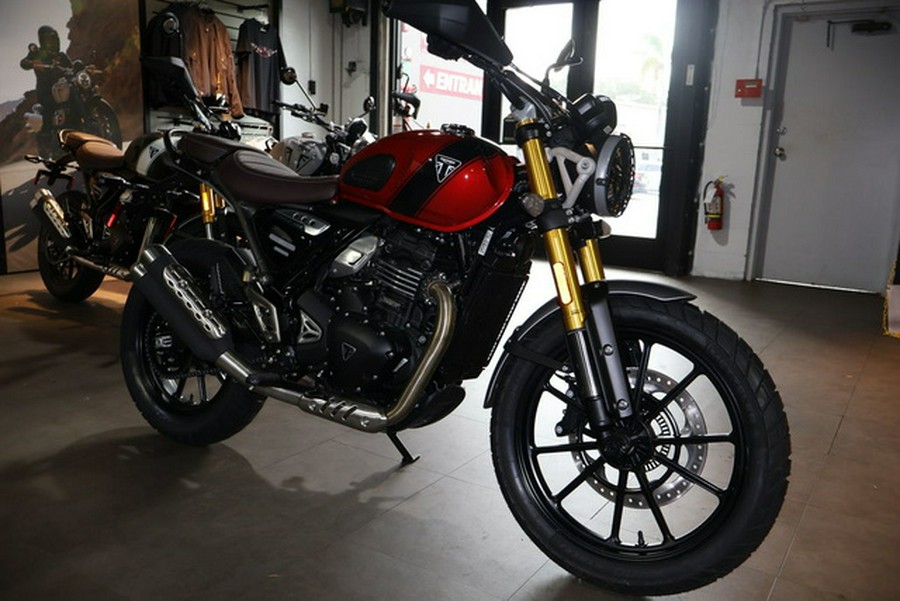 2025 Triumph Scrambler 400 X Carnival Red / Phantom Black