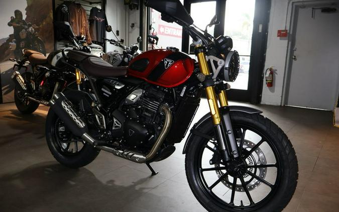 2025 Triumph Scrambler 400 X Carnival Red / Phantom Black