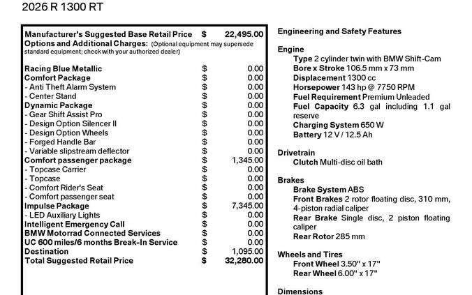 2026 BMW R 1300 RT