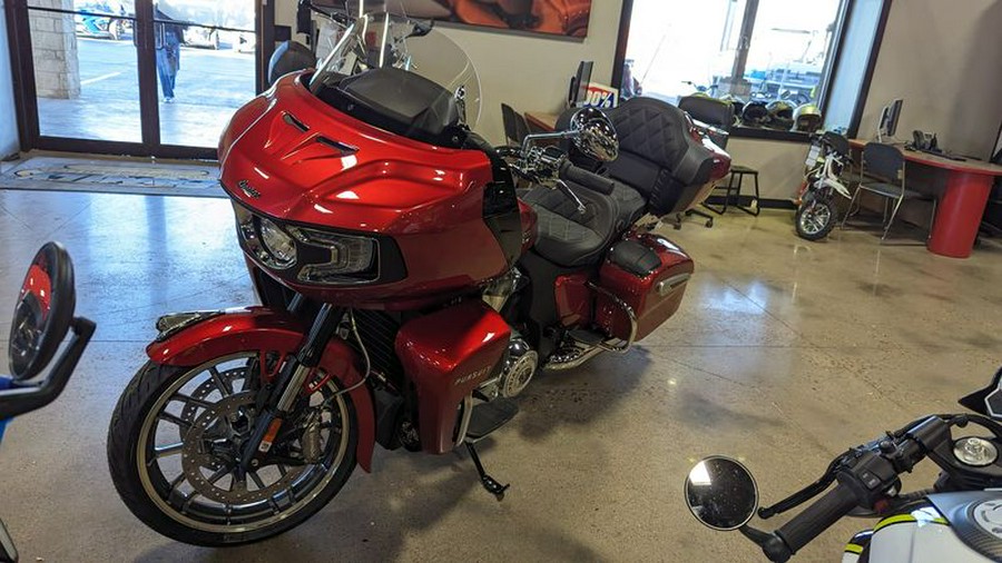 New 2024 INDIAN MOTORCYCLE PURSUIT LTD AUD SUNSET RED METALLIC 49ST Limited with PowerBand Audio Package