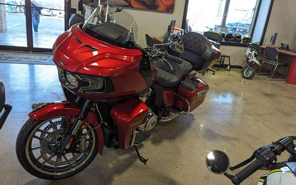 New 2024 INDIAN MOTORCYCLE PURSUIT LTD AUD SUNSET RED METALLIC 49ST Limited with PowerBand Audio Package