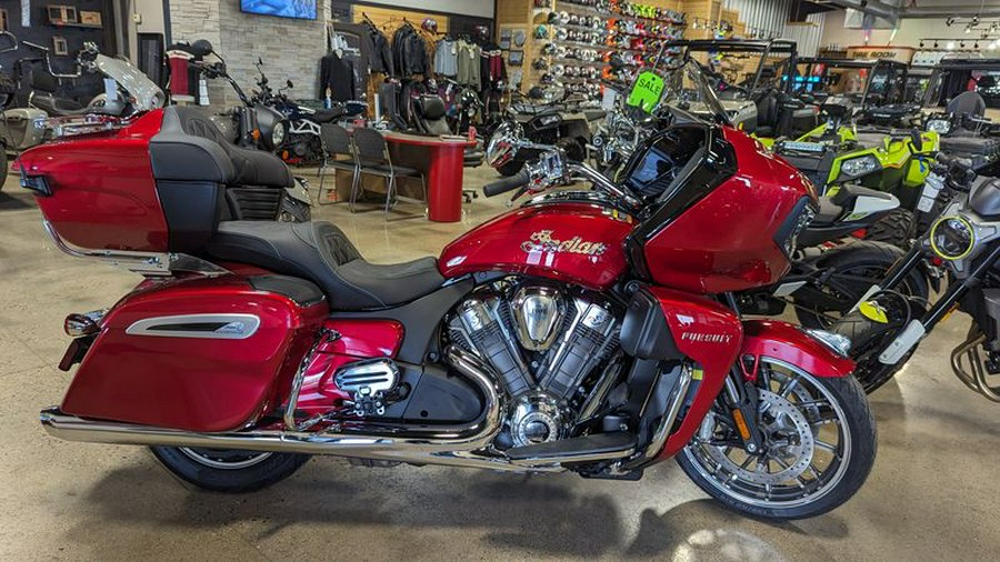 New 2024 INDIAN MOTORCYCLE PURSUIT LTD AUD SUNSET RED METALLIC 49ST Limited with PowerBand Audio Package