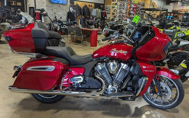 New 2024 INDIAN MOTORCYCLE PURSUIT LTD AUD SUNSET RED METALLIC 49ST Limited with PowerBand Audio Package