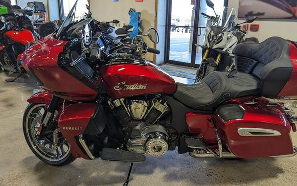 New 2024 INDIAN MOTORCYCLE PURSUIT LTD AUD SUNSET RED METALLIC 49ST Limited with PowerBand Audio Package