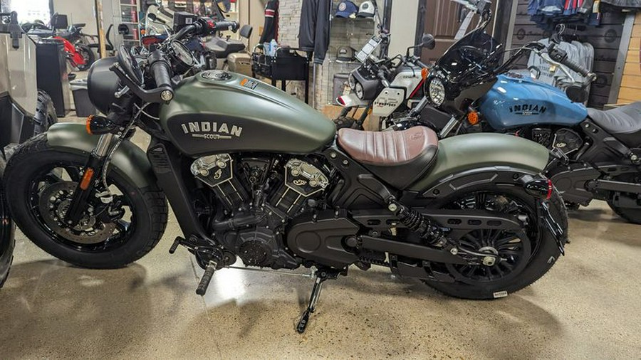 New 2024 INDIAN MOTORCYCLE SCOUT BOBBER ABS SAGEBRUSH SMOKE 49ST