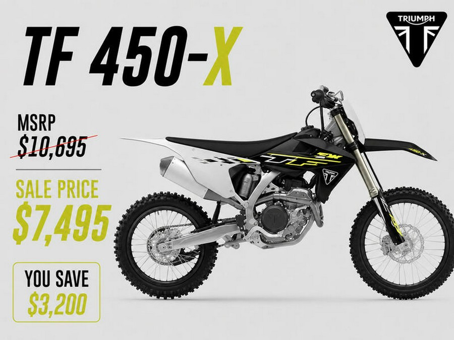 2026 Triumph TF 450-X Jet Black/Pure White