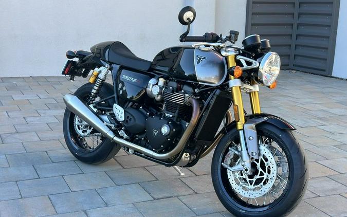 Lucky BRAND Mens XL Blue/yellow Thruxton 865cc Triumph Motorcycle