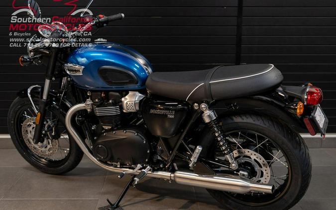 2023 Triumph Bonneville T100 Chrome Edition Cobalt Blue