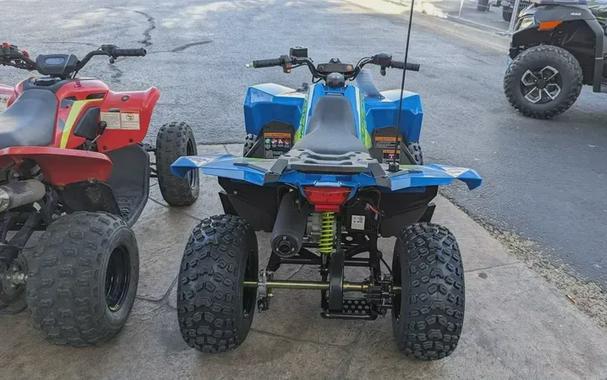 New 2024 POLARIS OUTLAW 70 EFI VELOCITY BLUE AND LIFTED LIME