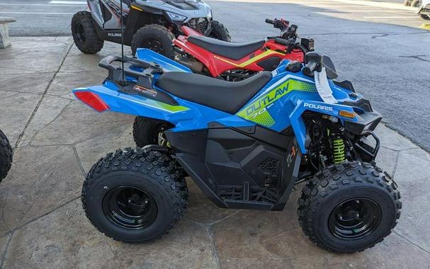 New 2024 POLARIS OUTLAW 70 EFI VELOCITY BLUE AND LIFTED LIME