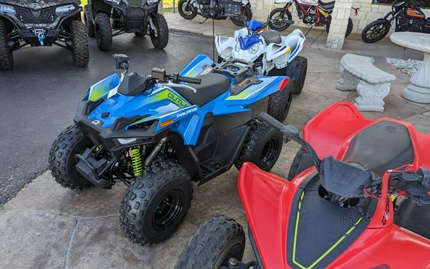 New 2024 POLARIS OUTLAW 70 EFI VELOCITY BLUE AND LIFTED LIME