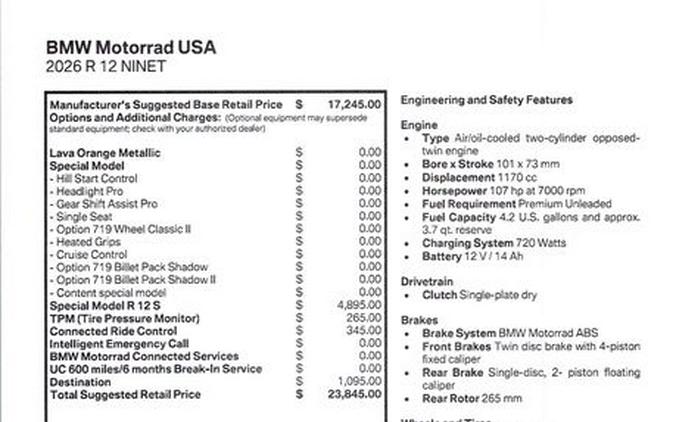 New 2026 BMW R 12 NINE T