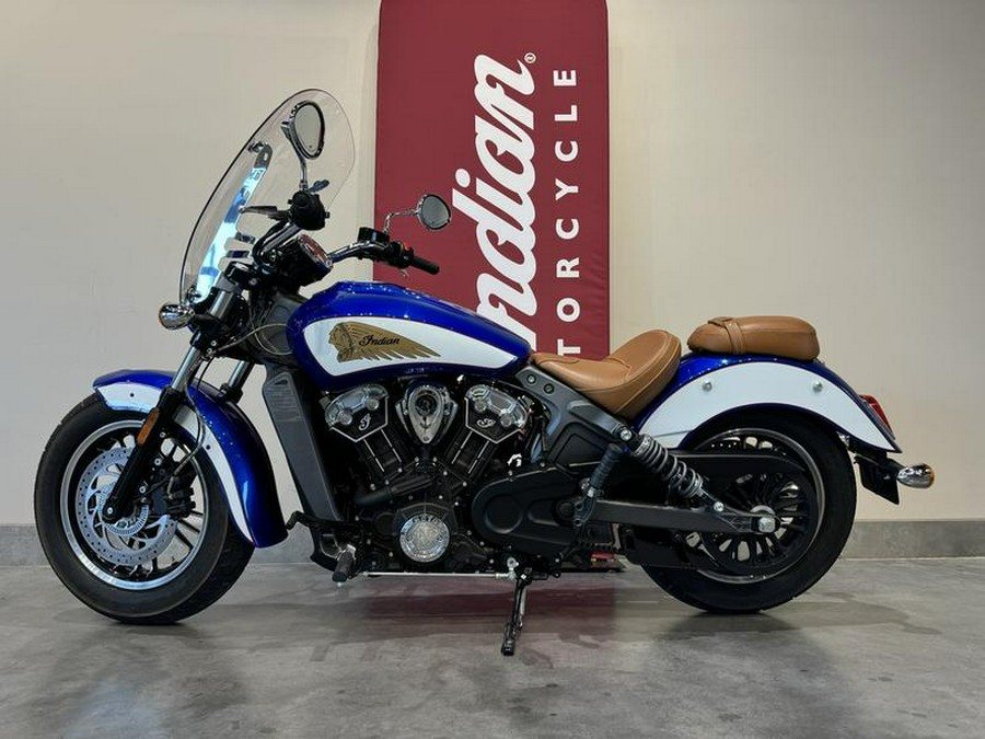 2018 Indian Motorcycle® Scout® ABS Brilliant Blue over White with Red Pinstripe