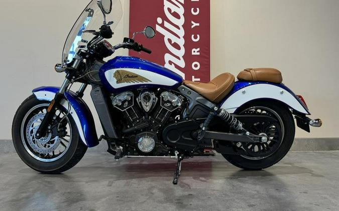 2018 Indian Motorcycle® Scout® ABS Brilliant Blue over White with Red Pinstripe