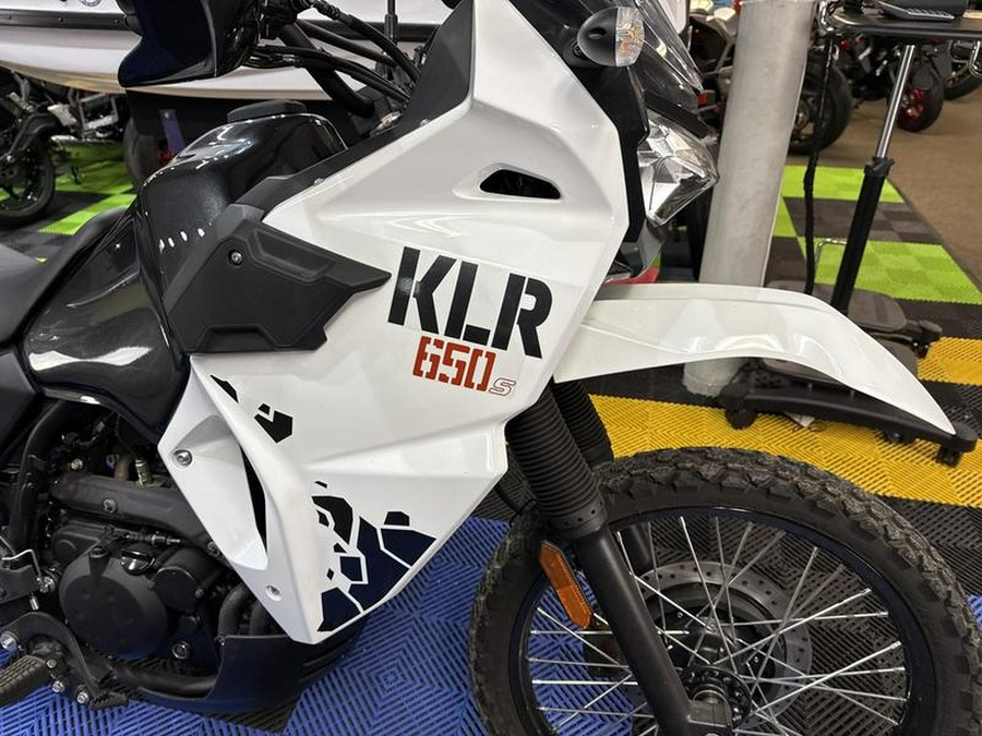 2025 Kawasaki KLR®650 S Pearl Crystal White/Metallic Carbon Gray
