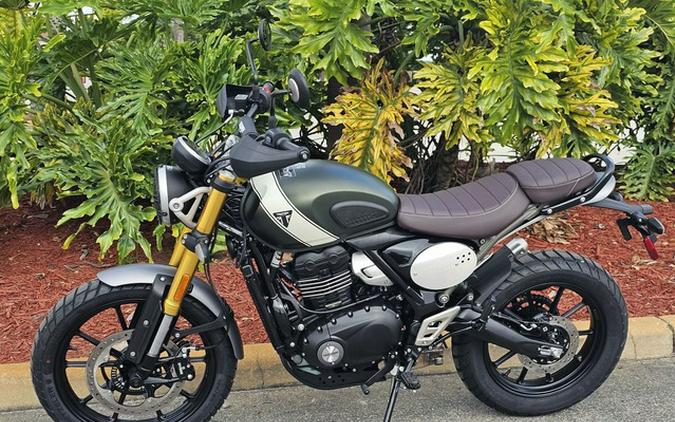 2026 Triumph Scrambler 400 X Matte Khaki Green/Matte Fusion Whi X