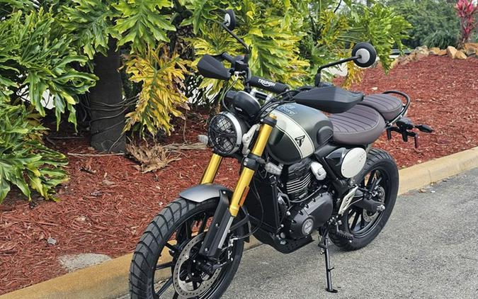 2026 Triumph Scrambler 400 X Matte Khaki Green/Matte Fusion Whi X