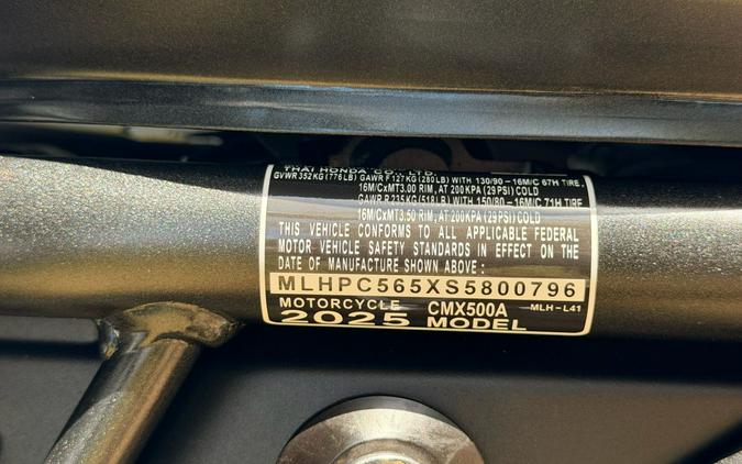 2025 Honda Rebel 500 ABS