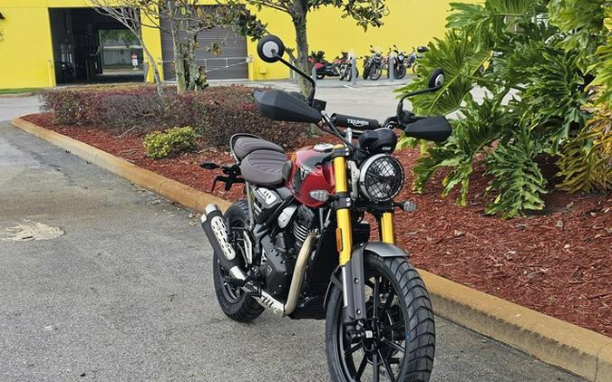 2025 Triumph Scrambler 400 X Carnival Red / Phantom Black Base
