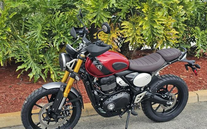 2025 Triumph Scrambler 400 X Carnival Red / Phantom Black Base