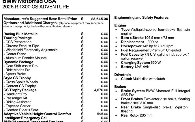 2026 BMW R 1300 GS Adventure