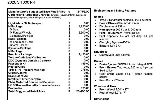 2026 BMW S 1000 RR