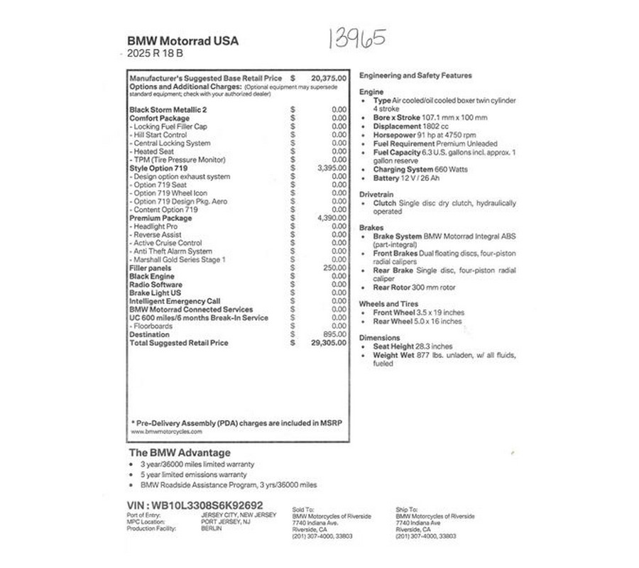 New 2025 BMW R 18 B