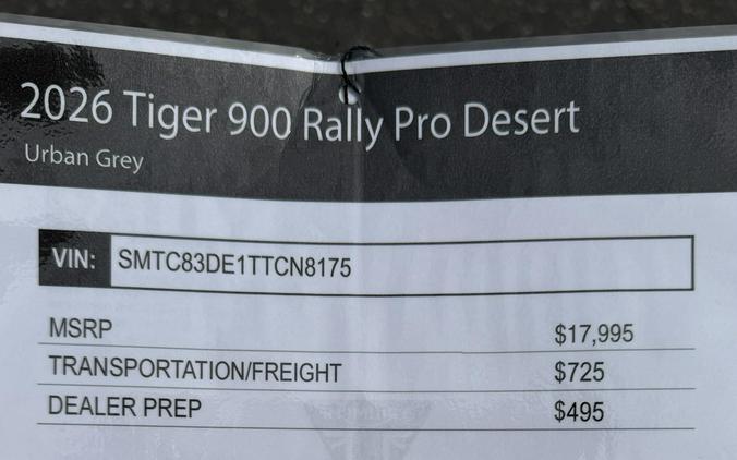 2026 Triumph Tiger 900 Desert Edition