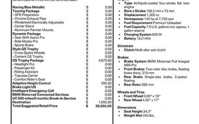 2026 BMW R1300GSA Inventory - Get 4.9% APR financing or up to $1,300 off MSRP on select 2026 models*