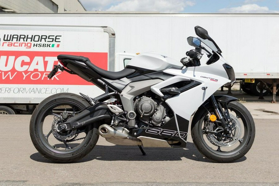 2025 Triumph Daytona 660 Snowdonia WhiteSapphire Black