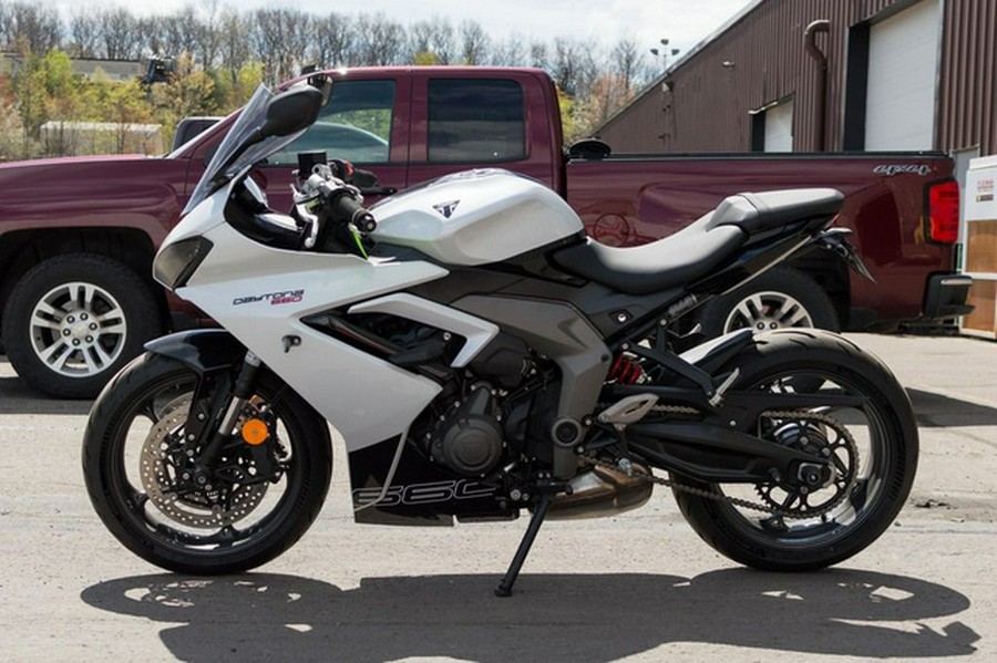 2025 Triumph Daytona 660 Snowdonia WhiteSapphire Black