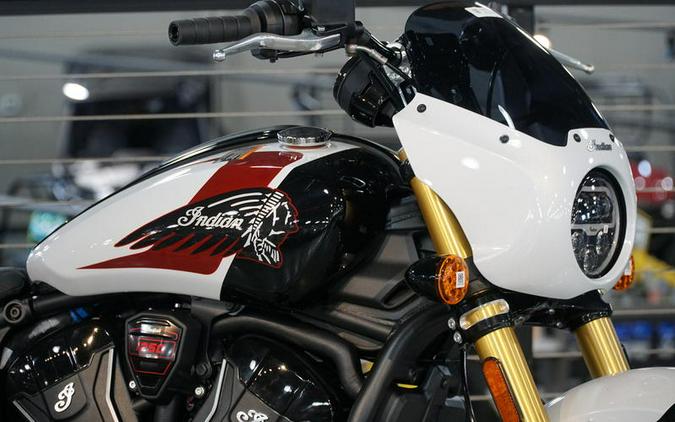 2025 Indian Motorcycle® 101 Scout® Ghost White Metallic with Graphics