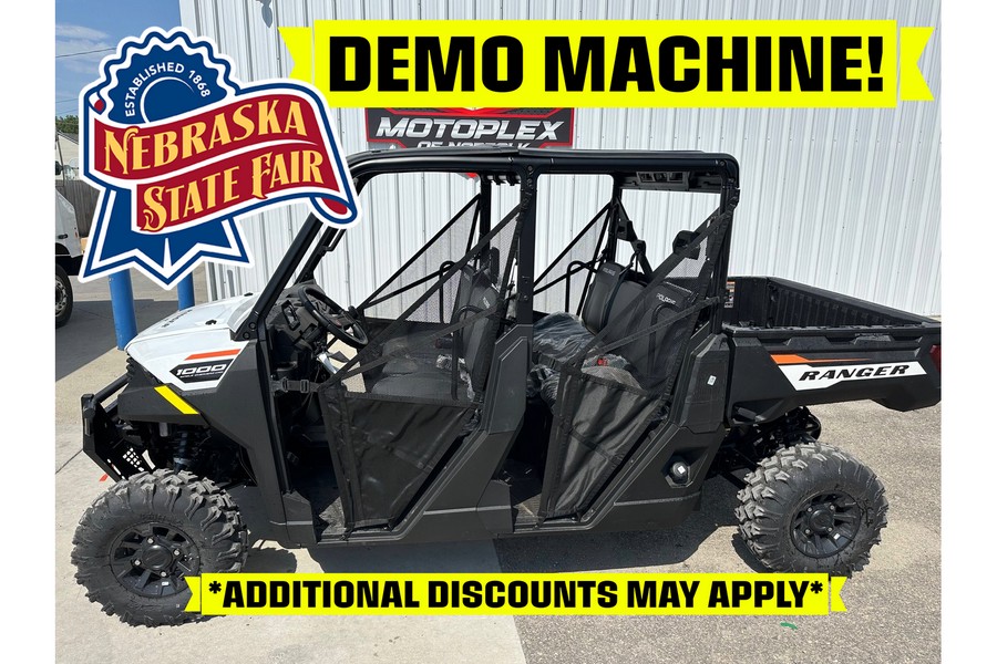 2025 Polaris Industries RANGER CREW 1000 PREMIUM - STATE FAIR DEMO WHITE LIGHTNING