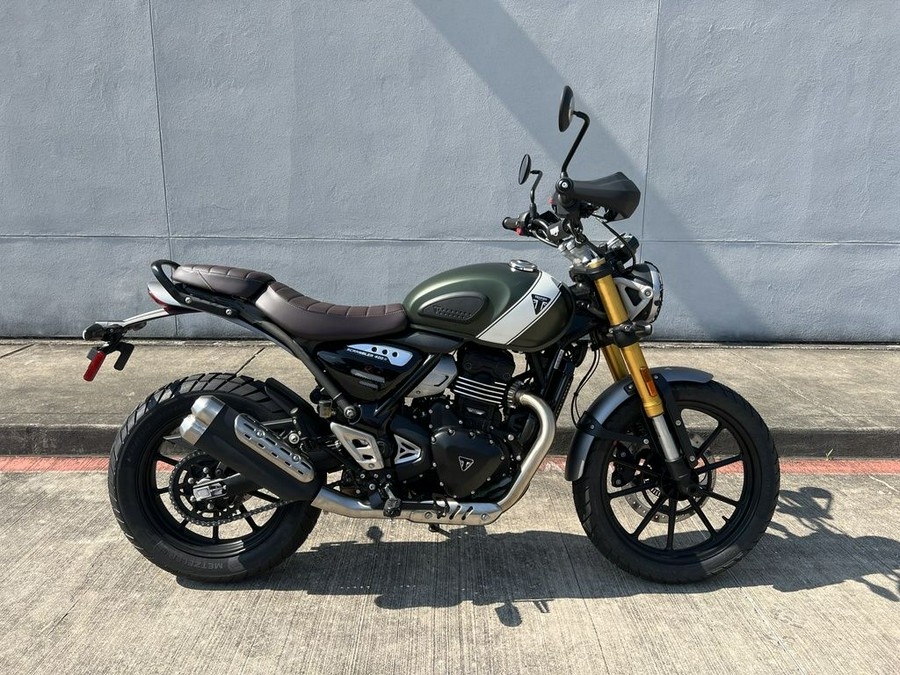 2024 Triumph Scrambler 400 X Matte Khaki Green / Fusion White