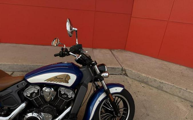 2018 Indian Motorcycle® Scout® ABS Brilliant Blue over White with Red Pinstripe