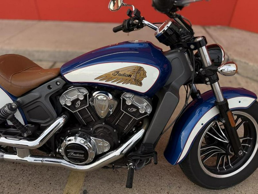 2018 Indian Motorcycle® Scout® ABS Brilliant Blue over White with Red Pinstripe