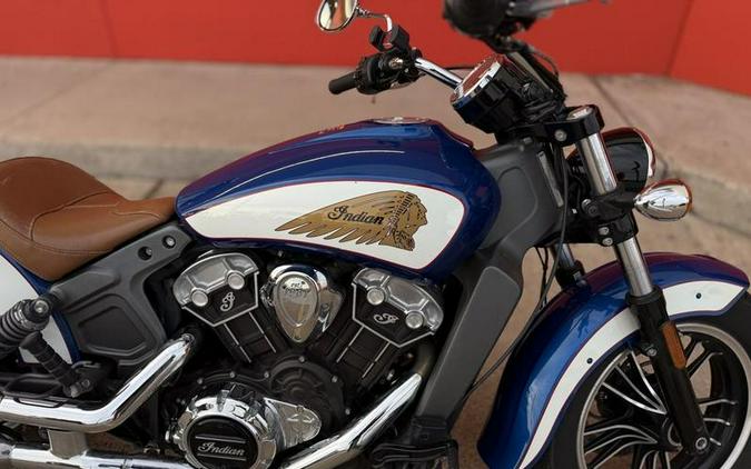 2018 Indian Motorcycle® Scout® ABS Brilliant Blue over White with Red Pinstripe
