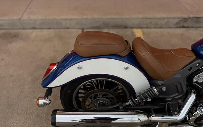 2018 Indian Motorcycle® Scout® ABS Brilliant Blue over White with Red Pinstripe